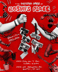 Amongst two hands holding four NES wired controllers each: "The Octopad Open at Boshi's Place. When: Friday Nov 7 from 7:00pm - 11:00pm. Where: 1002 Metropolitan Ave Brooklyn, NY 11211"